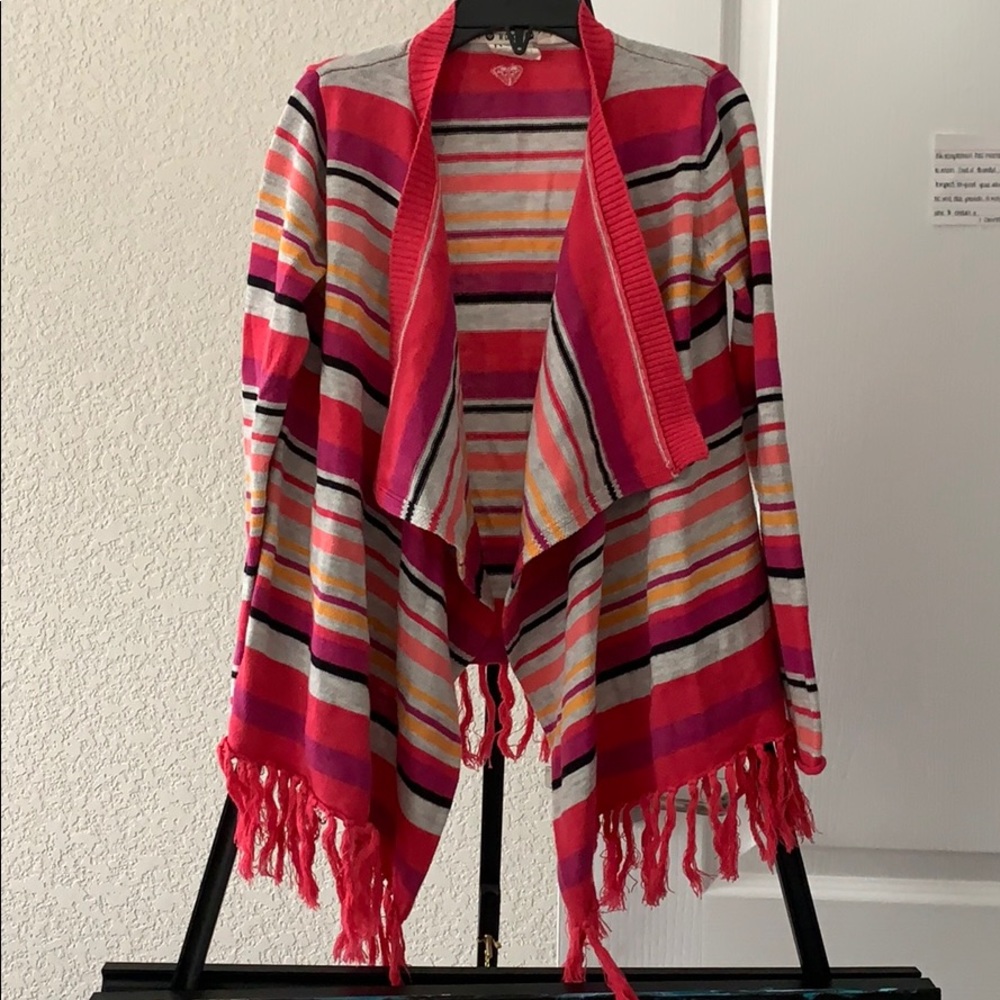 Girls pink striped sweater